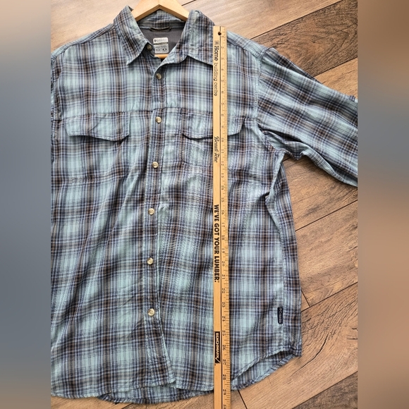 Columbia Titanium Men's Large Blue Plaid Shirt 69724 - Picture 12 of 16